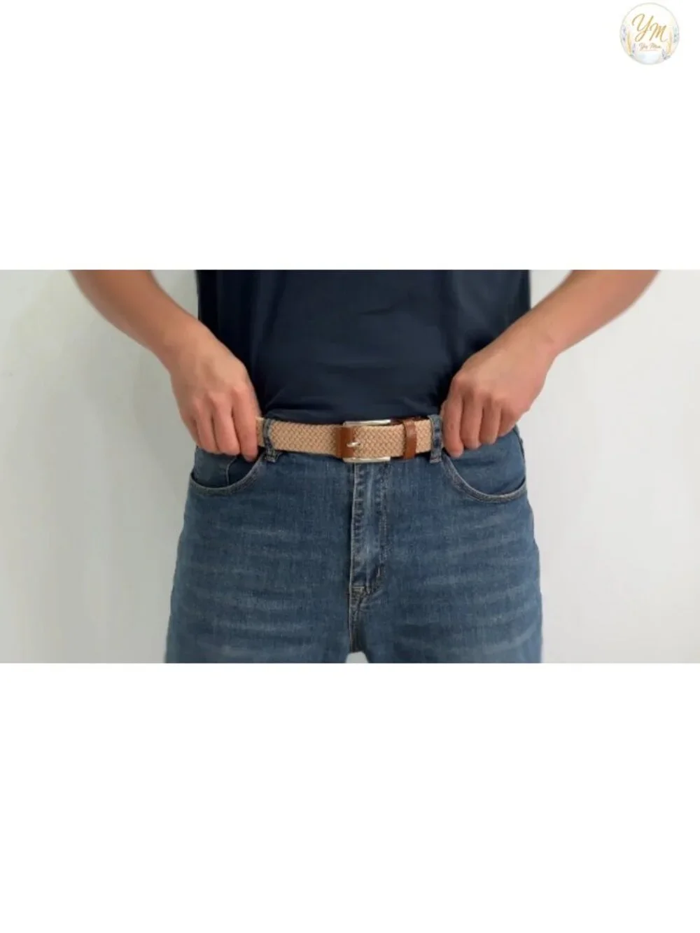 Woven Braided Stretch Web Belt 2-Pack Men No Hole Golf
